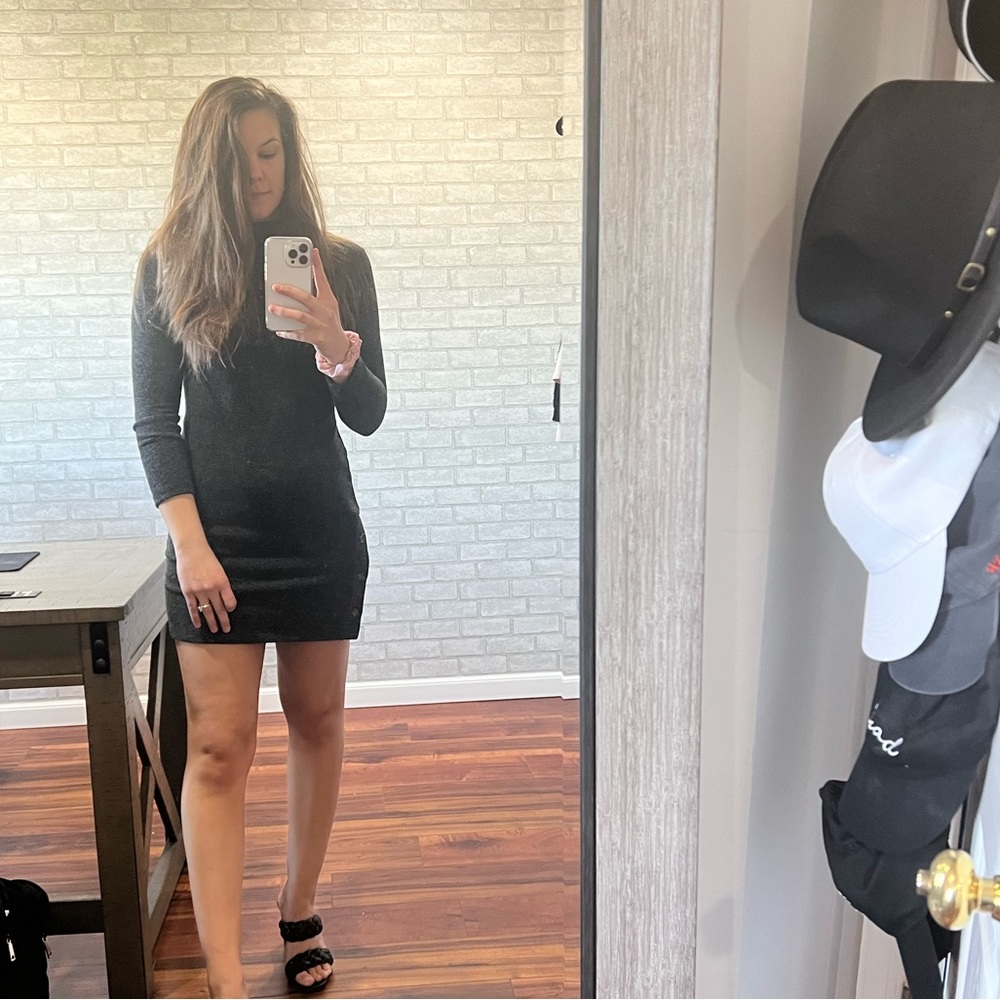 Dark grey sweater dress
